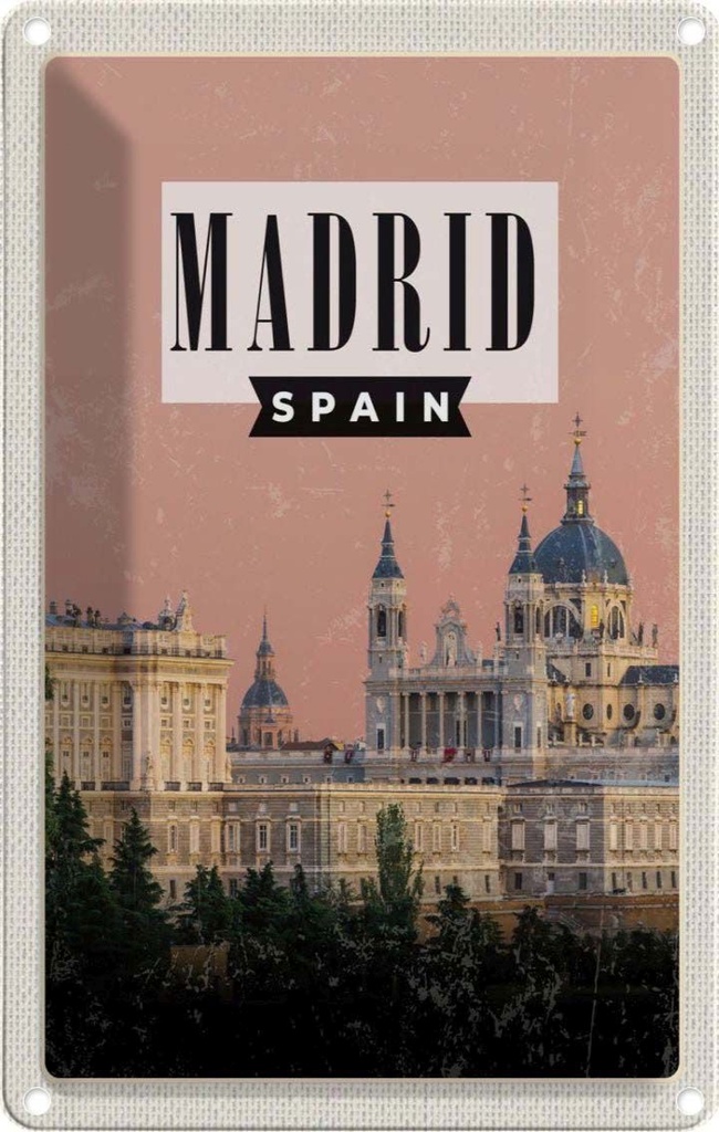 [LA-1782161] Blechschild 18x12 cm Madrid Catedral de la Almudena Bildmotiv Reisemotiv Abenteuer Reisen Urlaub
