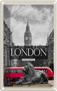 Blechschild 18x12 cm London England Big-Ben schwarz weiß Bildmotiv Reisemotiv Abenteuer Reisen Urlaub