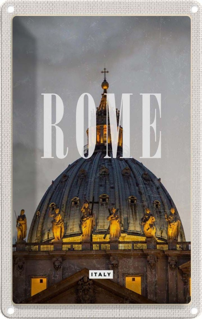 [LA-1782194] Blechschild 18x12 cm Rom Italien St. Peter's Basilica Bildmotiv Reisemotiv Abenteuer Reisen Urlaub