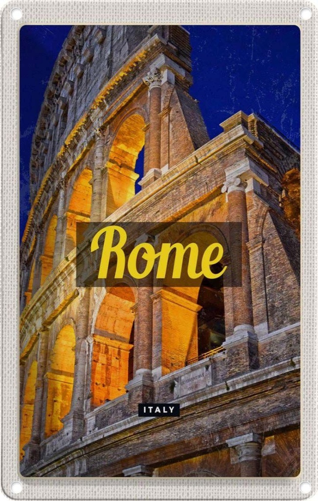 [LA-1782199] Blechschild 18x12 cm Rom Italien Colosseum Antik Bildmotiv Reisemotiv Abenteuer Reisen Urlaub