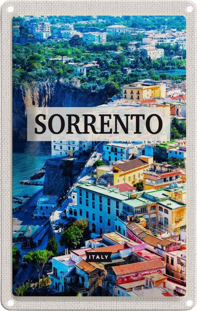 [LA-1782208] Blechschild 18x12 cm Sorrento Italien GebäudeTrip Bildmotiv Reisemotiv Abenteuer Reisen Urlaub