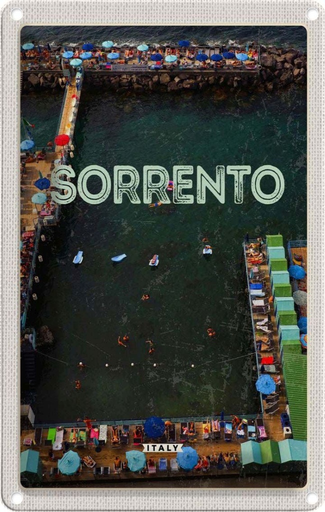 [LA-1782210] Blechschild 18x12 cm Sorrento Italien MeerReise Bildmotiv Reisemotiv Abenteuer Reisen Urlaub