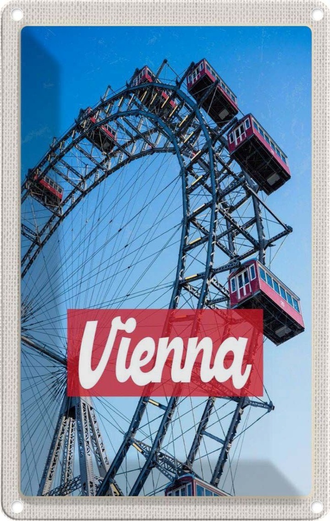 [LA-1782221] Blechschild 18x12 cm Wien Österreich PraterReise Bildmotiv Reisemotiv Abenteuer Reisen Urlaub