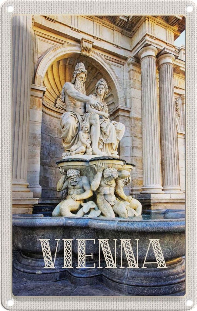 [LA-1782224] Blechschild 18x12 cm Wien Österreich Skultur Mittelalter Bildmotiv Reisemotiv Abenteuer Reisen Urlaub