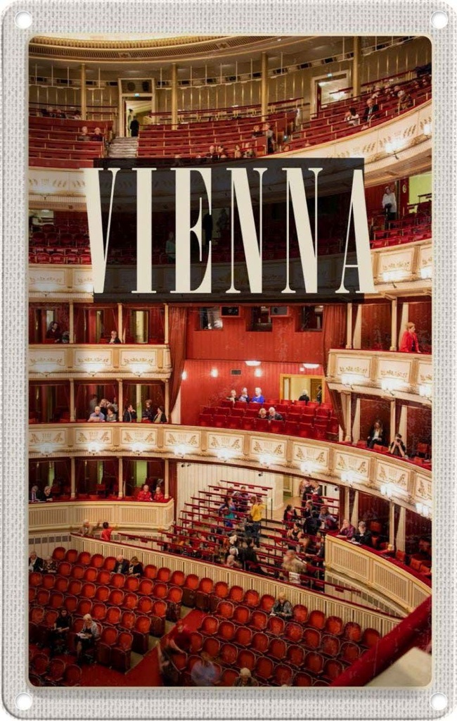 [LA-1782226] Blechschild 18x12 cm Wien Österreich Opera Theater Reise Bildmotiv Reisemotiv Abenteuer Reisen Urlaub