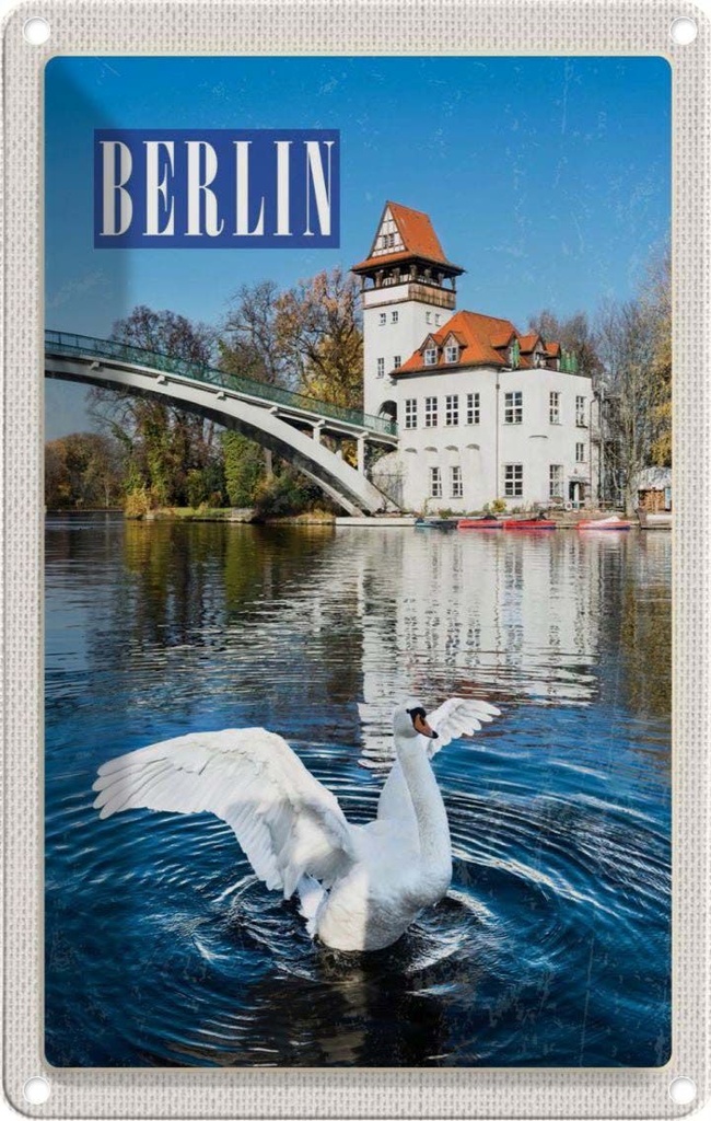 [LA-1782235] Blechschild 18x12 cm Berlin Deutschland Spree Fluss Bildmotiv Reisemotiv Abenteuer Reisen Urlaub