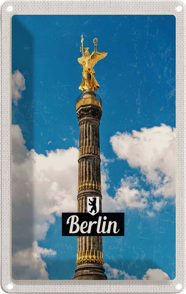[LA-1782240] Blechschild 18x12 cm Berlin DE Reiseziel Siegessäule Bildmotiv Reisemotiv Abenteuer Reisen Urlaub