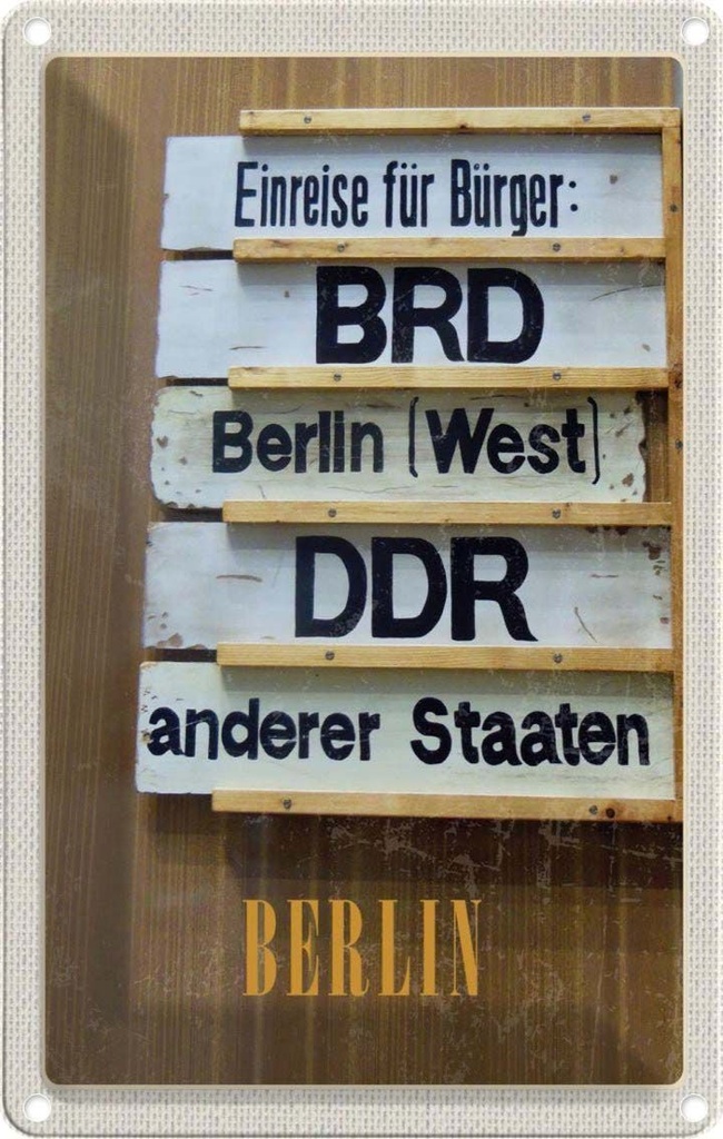 [LA-1782241] Blechschild 18x12 cm Berlin DE Urlaub BRD DDR West Bild Bildmotiv Reisemotiv Abenteuer Reisen