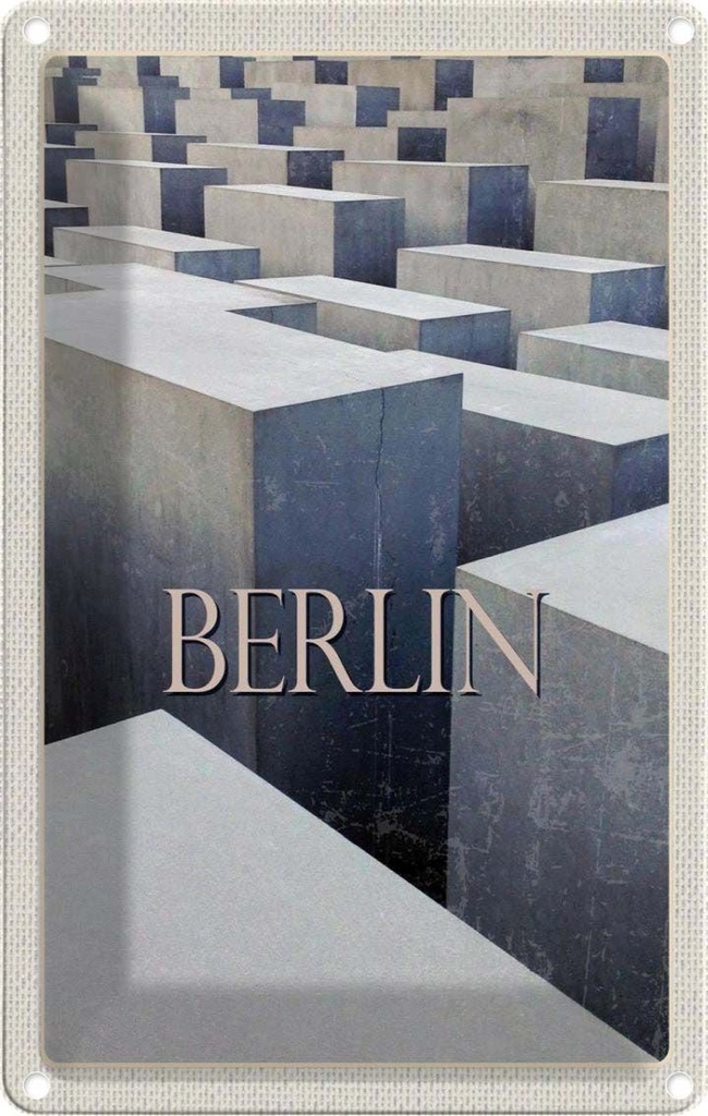 [LA-1782247] Blechschild 18x12 cm Berlin Deutschland Antik Reise Trip Bildmotiv Reisemotiv Abenteuer Reisen Urlaub