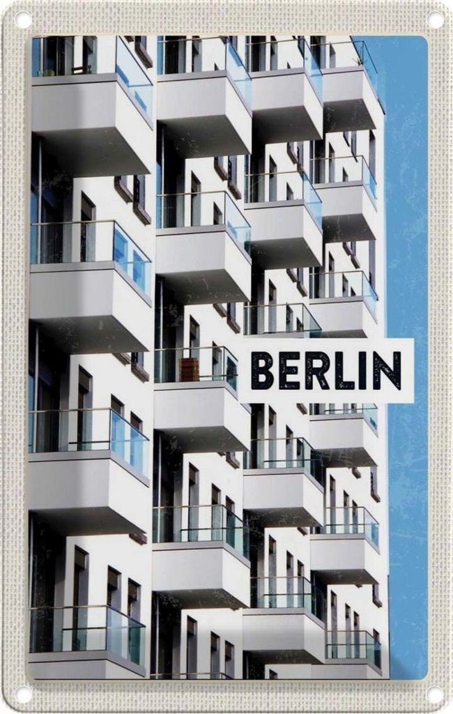 [LA-1782250] Blechschild 18x12 cm Berlin Deutschland Neu Gebäude Trip Bildmotiv Reisemotiv Abenteuer Reisen Urlaub