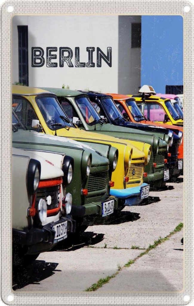 [LA-1782251] Blechschild 18x12 cm Berlin Deutschland Oldtimer Bildmotiv Reisemotiv Abenteuer Reisen Urlaub