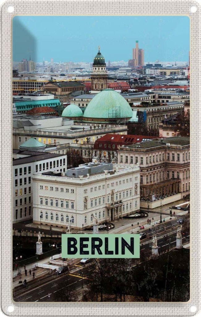 [LA-1782252] Blechschild 18x12 cm Berlin Deutschland Aussicht Bildmotiv Reisemotiv Abenteuer Reisen Urlaub
