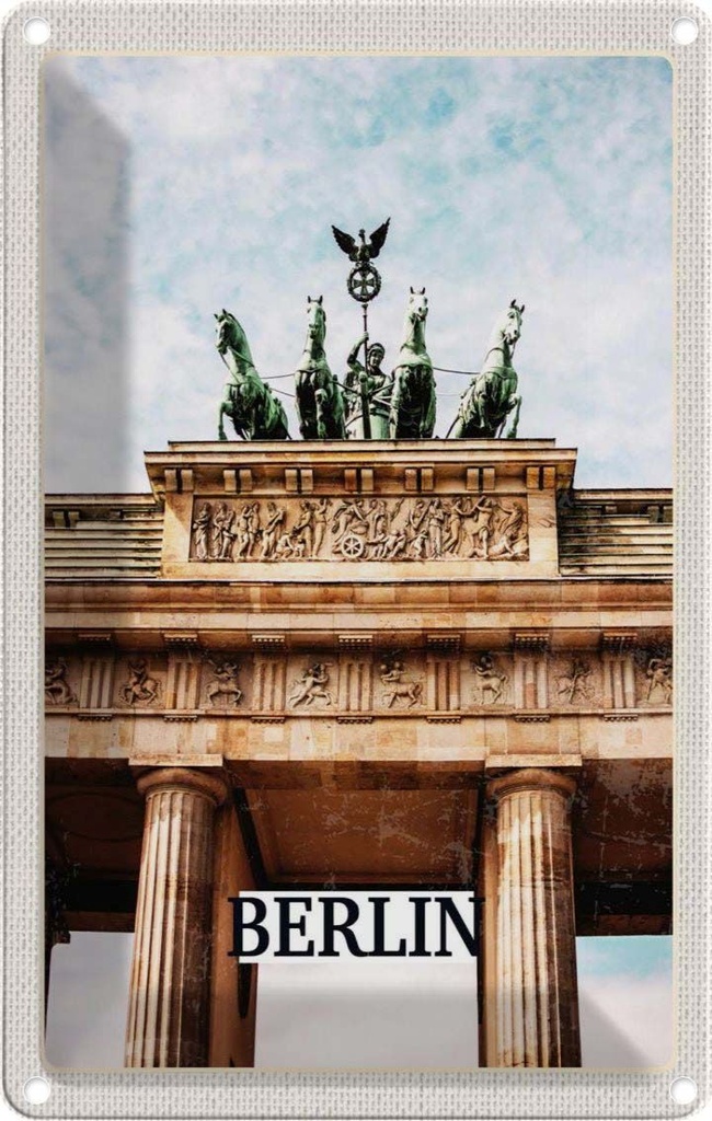 [LA-1782253] Blechschild 18x12 cm Berlin Deutschland Brandenburger Tor Bildmotiv Reisemotiv Abenteuer Reisen Urlaub