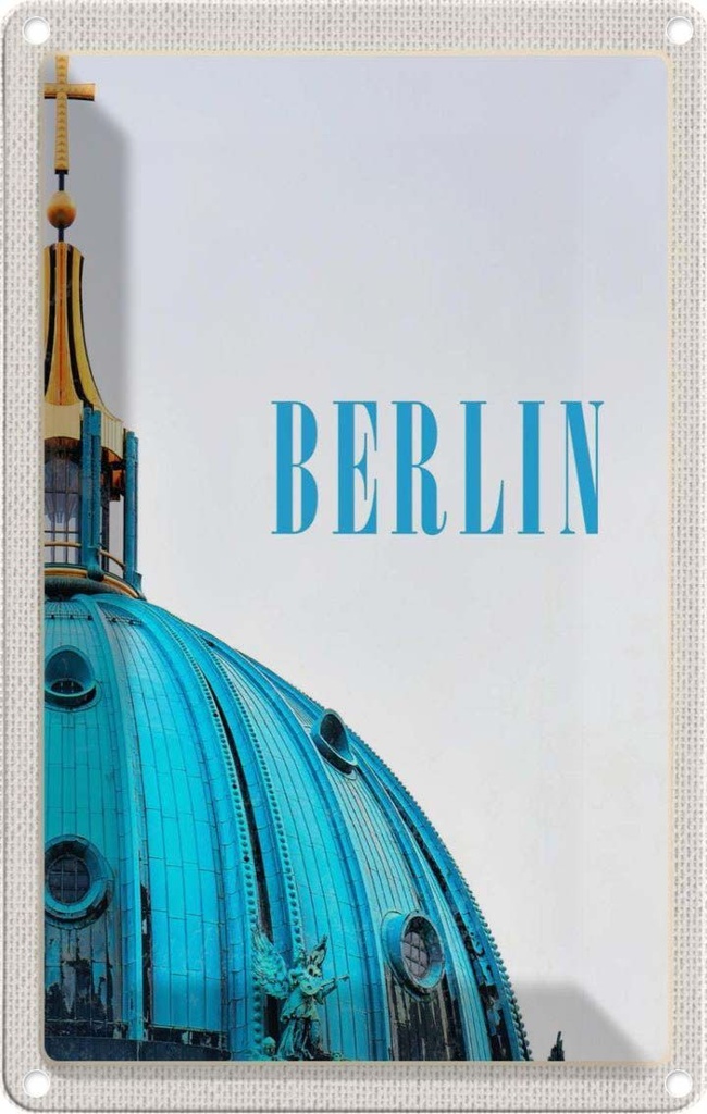 [LA-1782256] Blechschild 18x12 cm Berlin Deutschland Kirche Bildmotiv Reisemotiv Abenteuer Reisen Urlaub