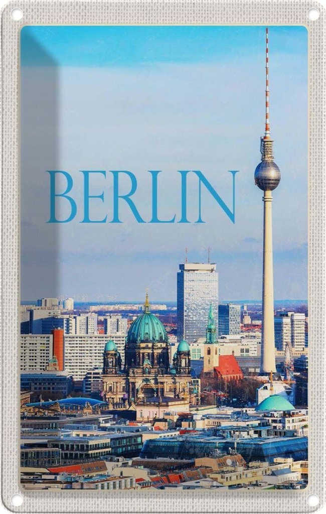 [LA-1782258] Blechschild 18x12 cm Berlin Deutschland Aussicht Stadt Bildmotiv Reisemotiv Abenteuer Reisen Urlaub