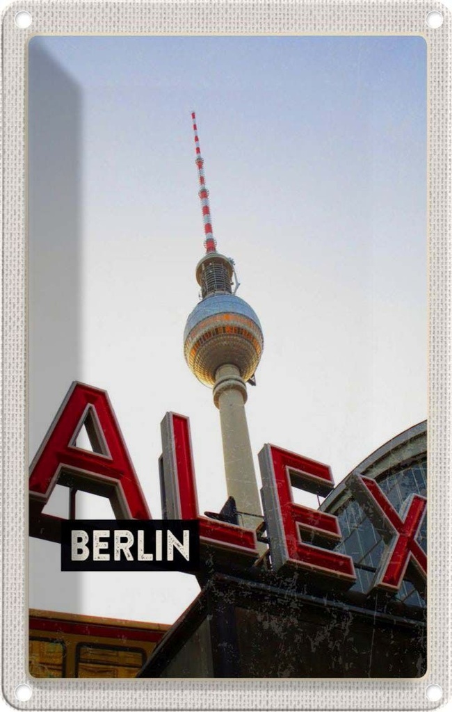 [LA-1782260] Blechschild 18x12 cm Berlin Deutschland Alexanderplatz Bildmotiv Reisemotiv Abenteuer Reisen Urlaub