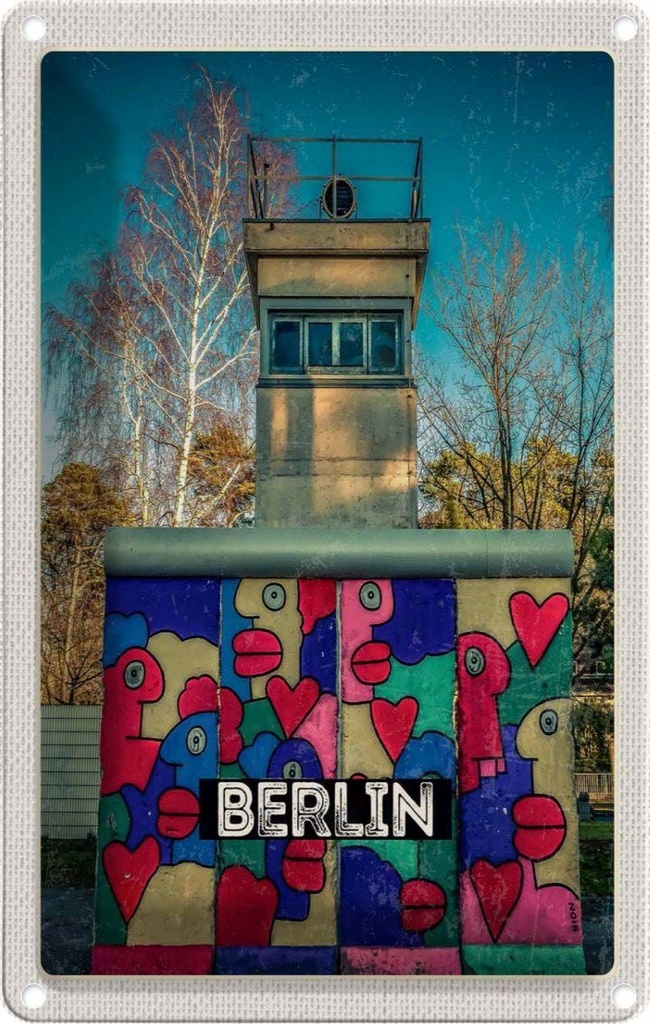 [LA-1782269] Blechschild 18x12 cm Berlin Deutschland Bunt Gemälde Bildmotiv Reisemotiv Abenteuer Reisen Urlaub