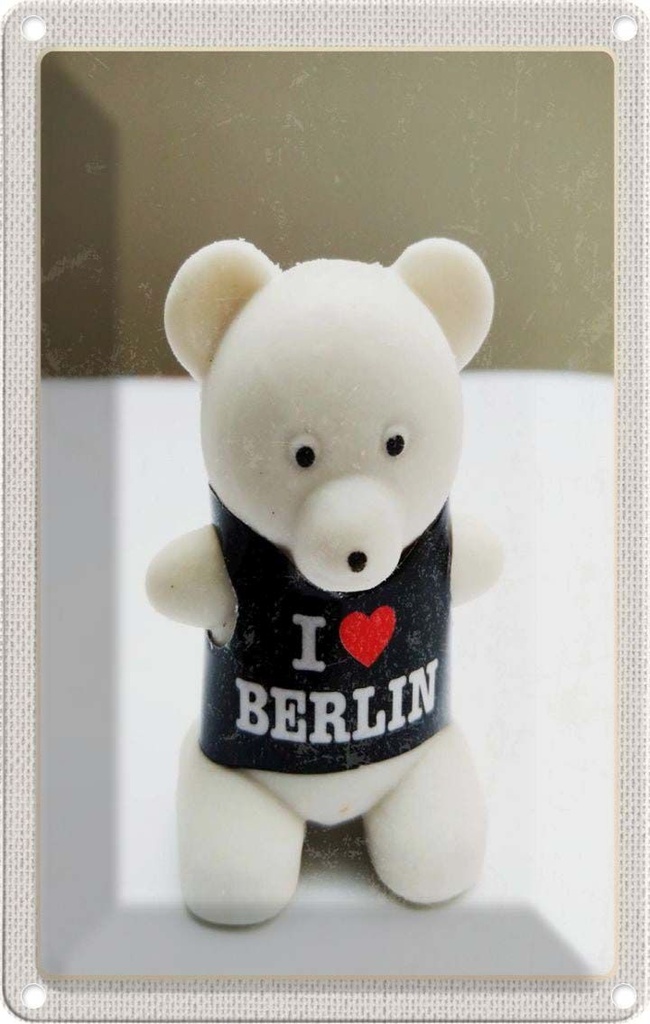 [LA-1782270] Blechschild 18x12 cm Berlin Deutschland Eisbär Knut Bildmotiv Reisemotiv Abenteuer Reisen Urlaub