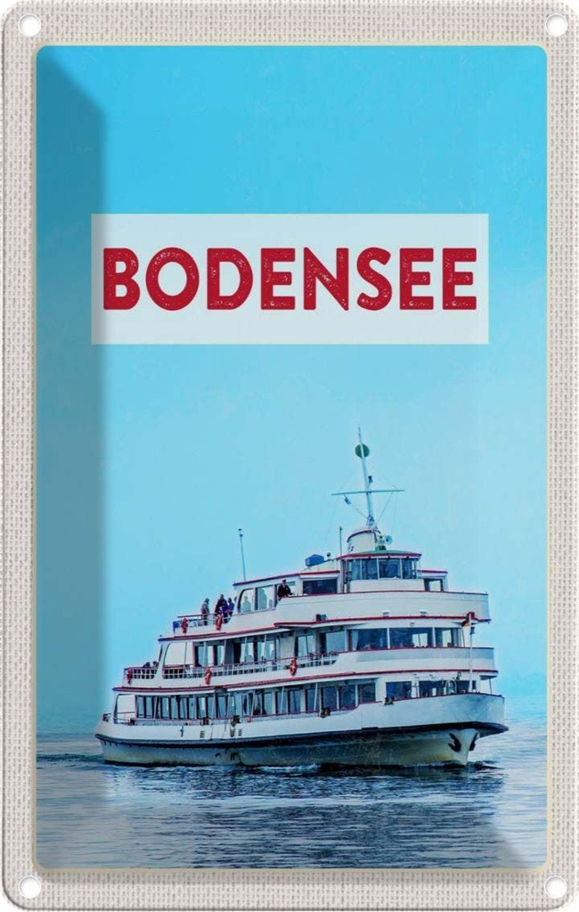 [LA-1782282] Blechschild 18x12 cm Bodensee Deutschland Schiff auf See Bildmotiv Reisemotiv Abenteuer Reisen Urlaub