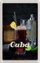 Blechschild 18x12 cm Cuba KaribikGetränke Libre Bildmotiv Reisemotiv Abenteuer Reisen Urlaub