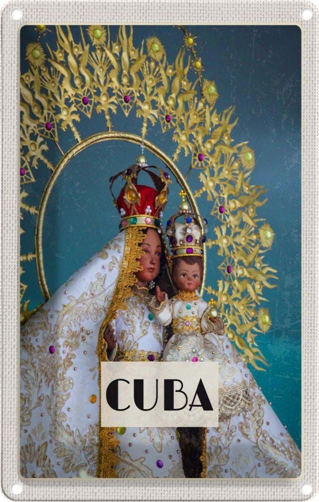 [LA-1782285] Blechschild 18x12 cm Cuba Karibik Königin als Statue Bildmotiv Reisemotiv Abenteuer Reisen Urlaub