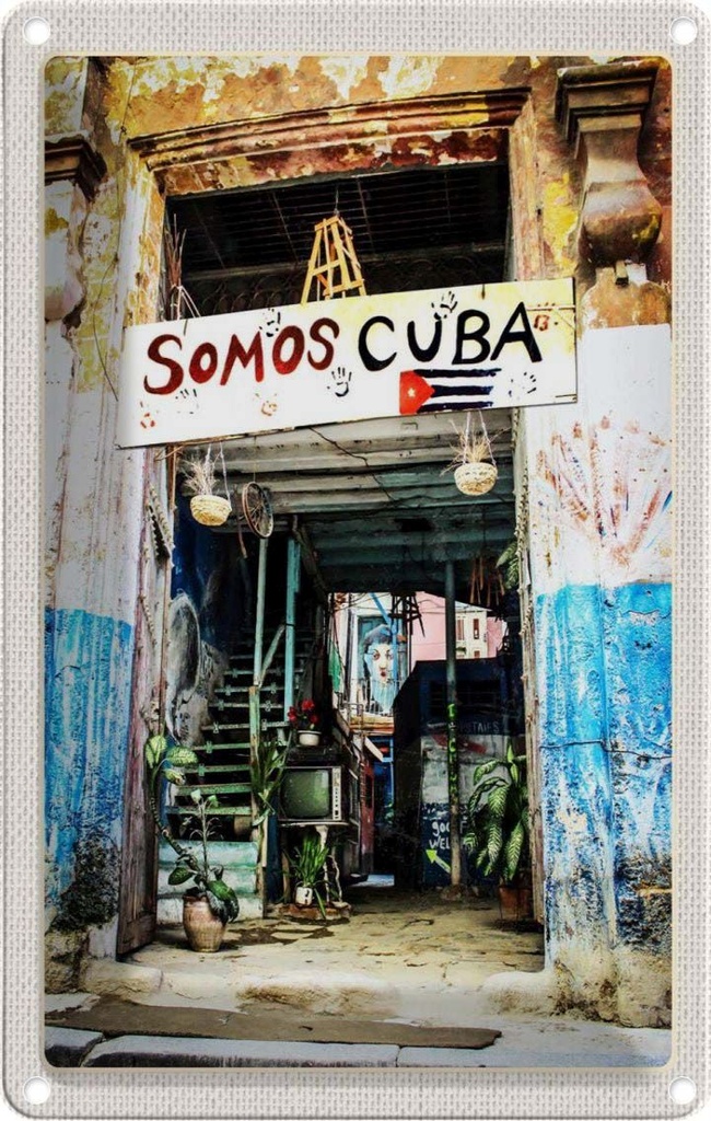 [LA-1782287] Blechschild 18x12 cm Cuba Karibik Somos Reise Bildmotiv Reisemotiv Abenteuer Reisen Urlaub