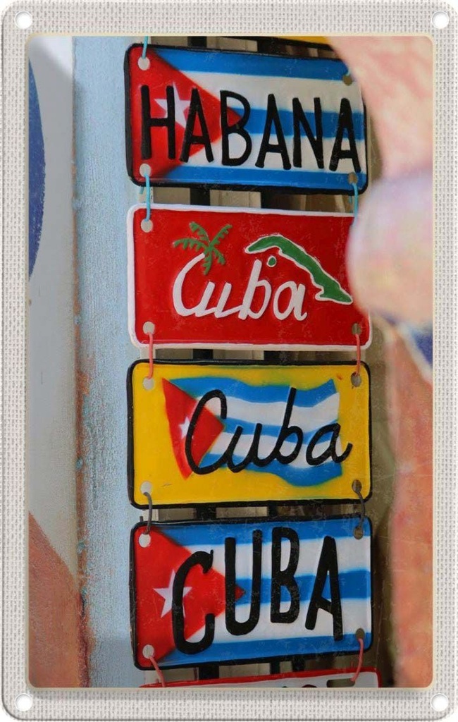 [LA-1782289] Blechschild 18x12 cm Cuba Karibik Havana Reiseziel Bildmotiv Reisemotiv Abenteuer Reisen Urlaub