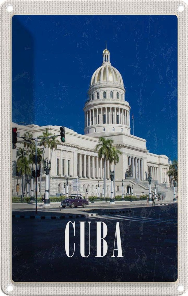 [LA-1782297] Blechschild 18x12 cm Cuba Karibik Gemälde Sehenswürdigkeit Bildmotiv Reisemotiv Abenteuer Reisen Urlaub