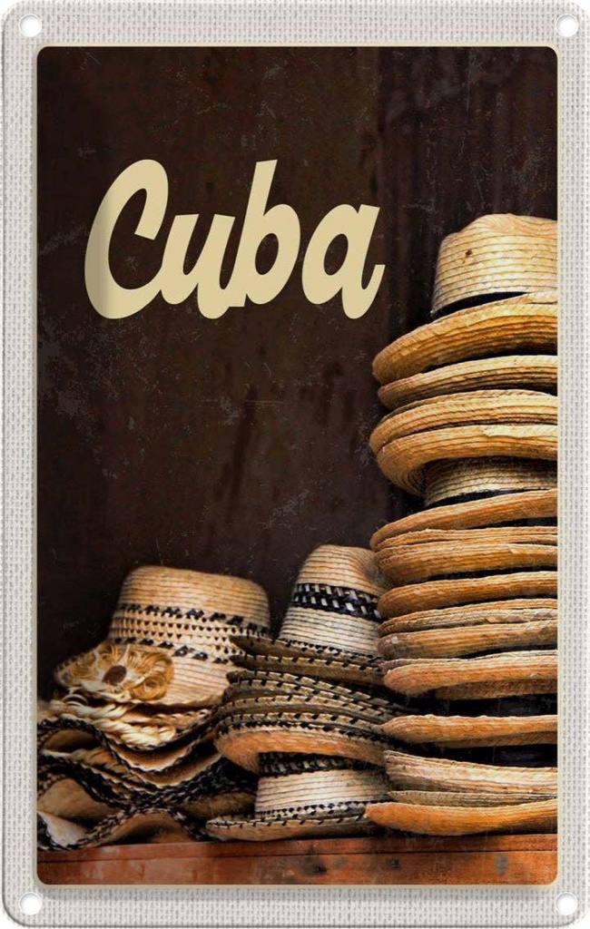 [LA-1782299] Blechschild 18x12 cm Cuba Karibik HutFerien Bildmotiv Reisemotiv Abenteuer Reisen Urlaub