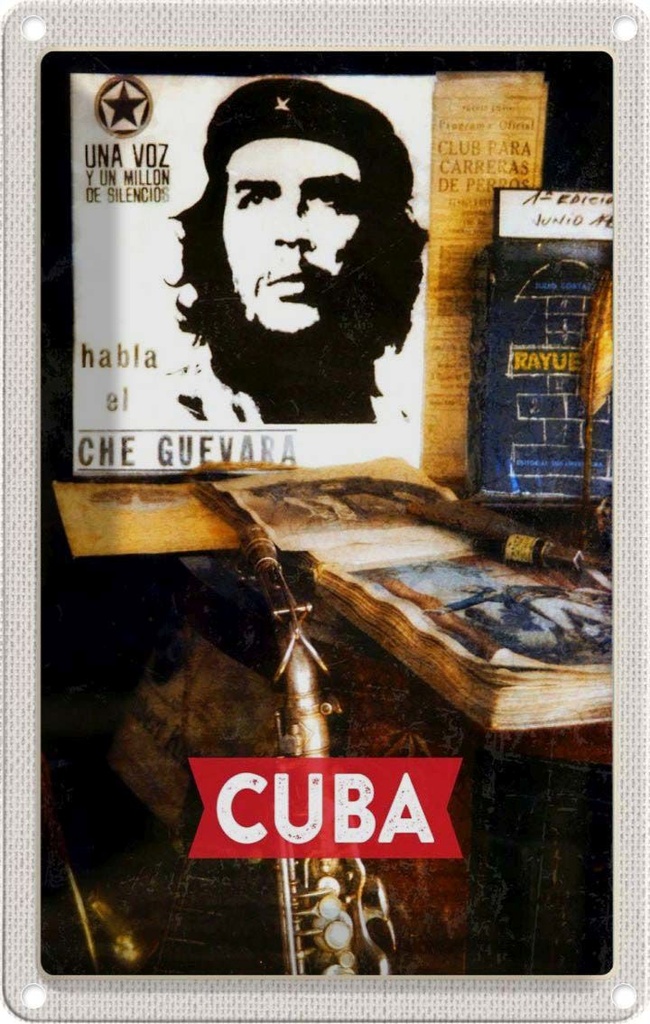 [LA-1782300] Blechschild 18x12 cm Cuba Karibik Che Guevara Demokratie Bildmotiv Reisemotiv Abenteuer Reisen Urlaub