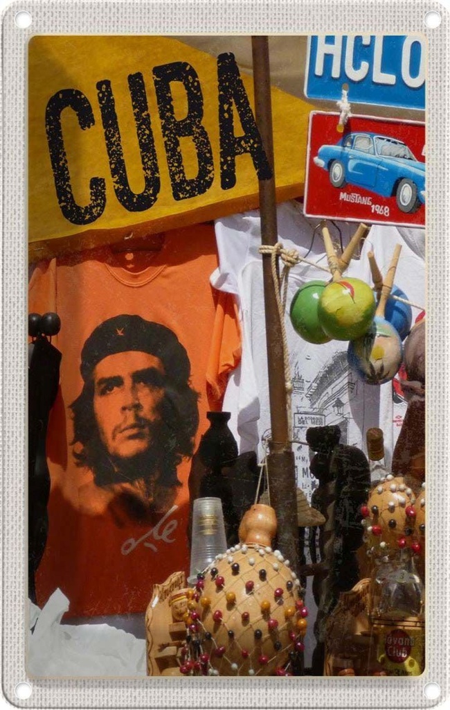 [LA-1782303] Blechschild 18x12 cm Cuba Karibik Urlaub Che Guevara Havanna Club Bildmotiv Reisemotiv Abenteuer Reisen