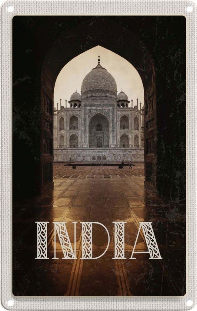 [LA-1782314] Blechschild 18x12 cm Indien Tempel Hinduismus Neu Delhi Bildmotiv Reisemotiv Abenteuer Reisen Urlaub