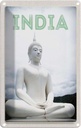 Blechschild 18x12 cm Indien weiße Skulptur meditieren Gott Bildmotiv Reisemotiv Abenteuer Reisen Urlaub
