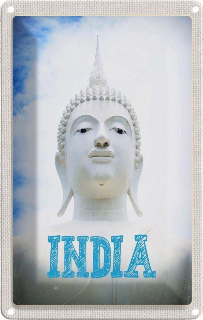 [LA-1782335] Blechschild 18x12 cm Indien Religion Hinduismus Skulptur Bildmotiv Reisemotiv Abenteuer Reisen Urlaub