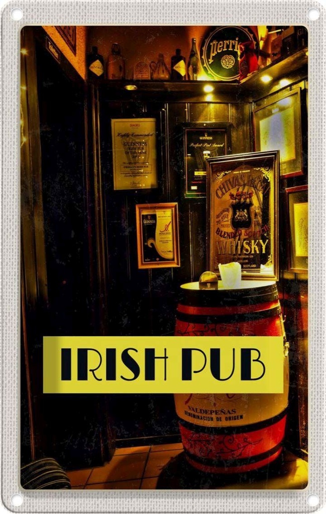 Blechschild 18x12 cm Irland Bier Kneipe Gemälde