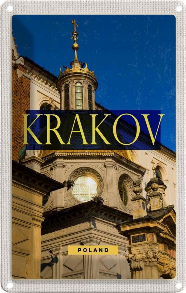 [LA-1782350] Blechschild 18x12 cm Krakow Sehenswürdigkeit Europa Reise Bildmotiv Reisemotiv Abenteuer Reisen Urlaub