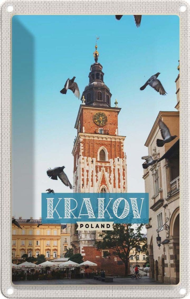 [LA-1782355] Blechschild 18x12 cm Krakow Polen Riese Europa Gemälde Bildmotiv Reisemotiv Abenteuer Reisen Urlaub