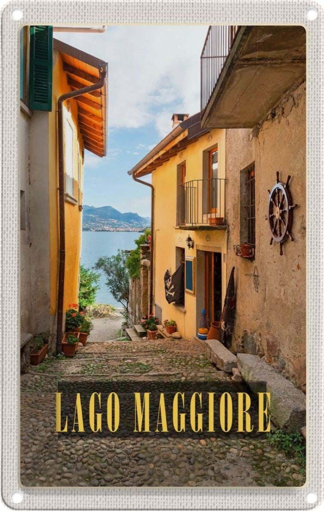 [LA-1782366] Blechschild 18x12 cm Isola Bella Lago Maggiore Italien Bildmotiv Reisemotiv Abenteuer Reisen Urlaub