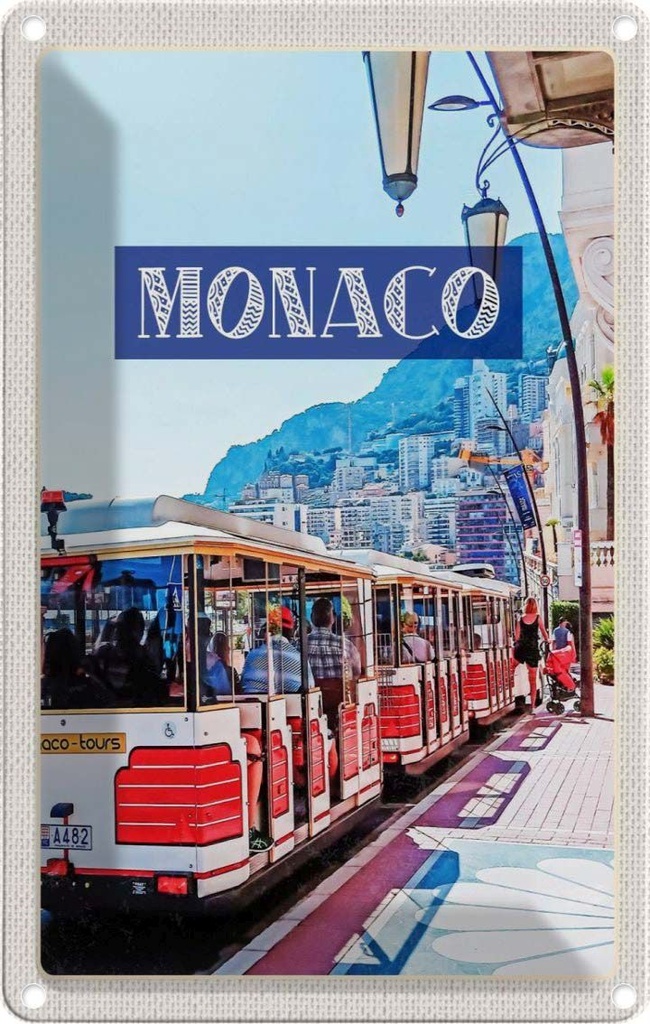 [LA-1782382] Blechschild 18x12 cm Monaco Frankreich Tour Innenstadt Trip Abenteuer Reisen Urlaub