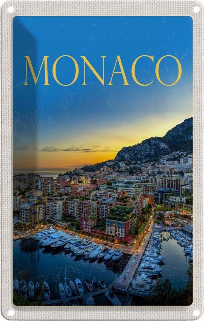 [LA-1782386] Blechschild 18x12 cm Monaco Frankreich Yacht Luxus Abenteuer Reisen Urlaub