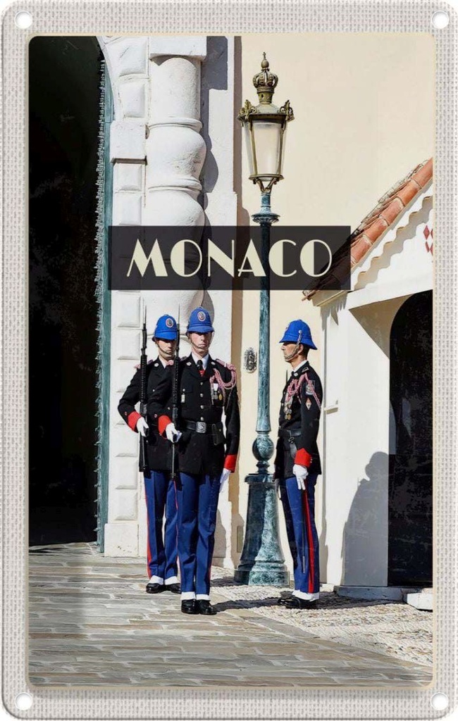 [LA-1782388] Blechschild 18x12 cm Monacosort Europa Trip Bildmotiv Reisemotiv Abenteuer Reisen Urlaub