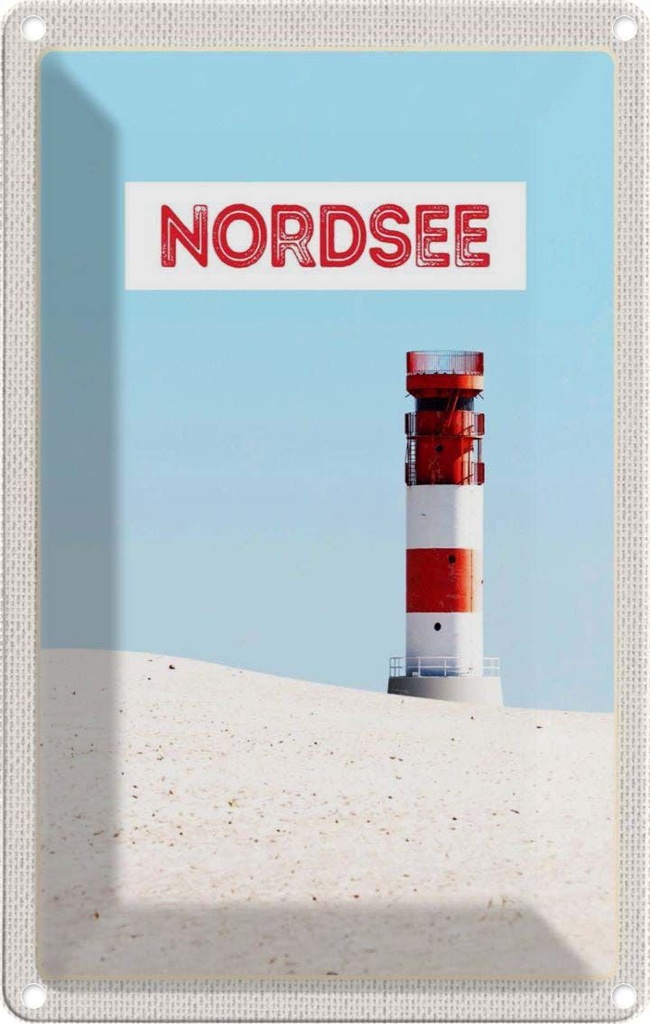 [LA-1782390] Blechschild 18x12 cm Nordsee Deutschland Meer Leuchtturm Bildmotiv Reisemotiv Abenteuer Reisen Urlaub