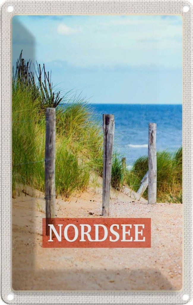 [LA-1782391] Blechschild 18x12 cm Nordsee Deutschland Strand Ruhe Bildmotiv Reisemotiv Abenteuer Reisen Urlaub