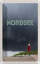 Blechschild 18x12 cm Nordsee Leuchtturm Gewitter Bildmotiv Reisemotiv Abenteuer Reisen Urlaub