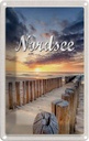 Blechschild 18x12 cm Nordsee Strand Sonnenuntergang Abend Bildmotiv Reisemotiv Abenteuer Reisen Urlaub