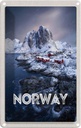 Blechschild 18x12 cm Norwegen Winterzeit Frost Kälte Meer Bildmotiv Reisemotiv Abenteuer Reisen Urlaub