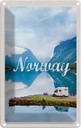 Blechschild 18x12 cm Norwegen Camping Meer Reise Bildmotiv Reisemotiv Abenteuer Reisen Urlaub