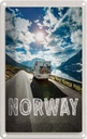 Blechschild 18x12 cm Norwegen Campingreise Fahrrad Meer Bildmotiv Reisemotiv Abenteuer Reisen Urlaub