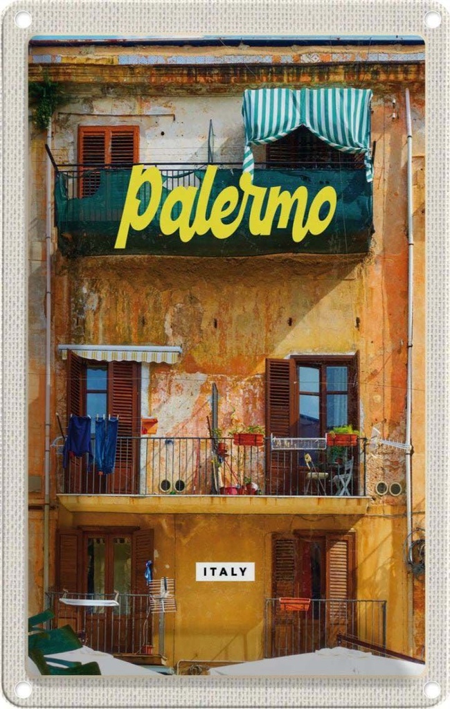 [LA-1782421] Blechschild 18x12 cm Palermo Italien Gebäudesort Bildmotiv Reisemotiv Abenteuer Reisen Urlaub