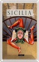 Blechschild 18x12 cm Sizilien Italien Skulptur Trinacria Bildmotiv Reisemotiv Abenteuer Reisen Urlaub